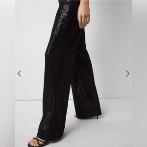 White House Black Market wide leg sequin pants